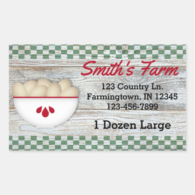 Land Eggs Anpassningsbar Sticker Rektangulärt Klistermärke (Framsida)