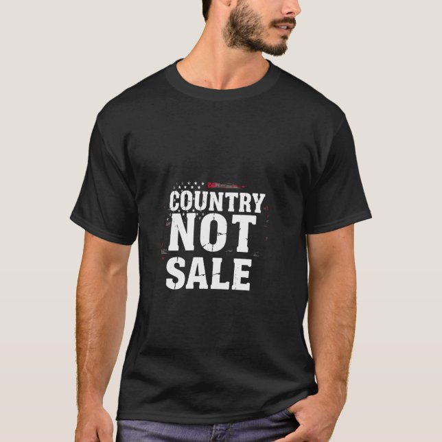 LAND EJ FÖRSÄLJNING Distressed Patriotisk T Shirt (Framsida)