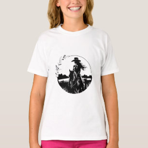 Land Elegant Horse Cowgirl Western Equestrian T Shirt