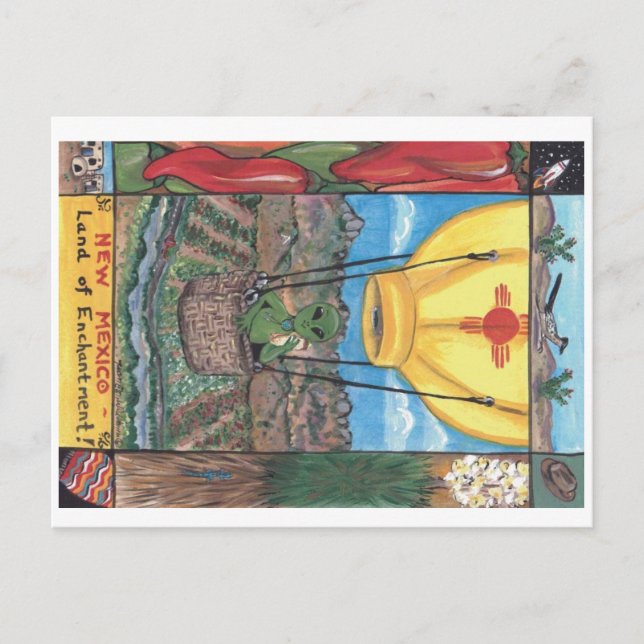 "Land Enchantment" New mexico vykort (Framsida)