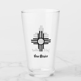 Land Enchantment Zia Sol Symbol Beer Glass Glaskopp
