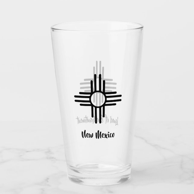 Land Enchantment Zia Sol Symbol Beer Glass Glaskopp (Framsida)