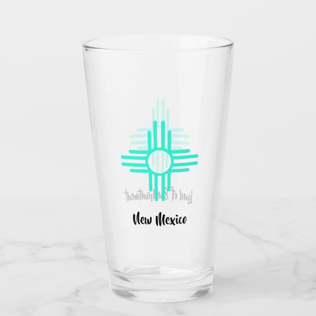 Land Enchantment Zia Sol Symbol Beer Glass Glaskopp (Framsida)