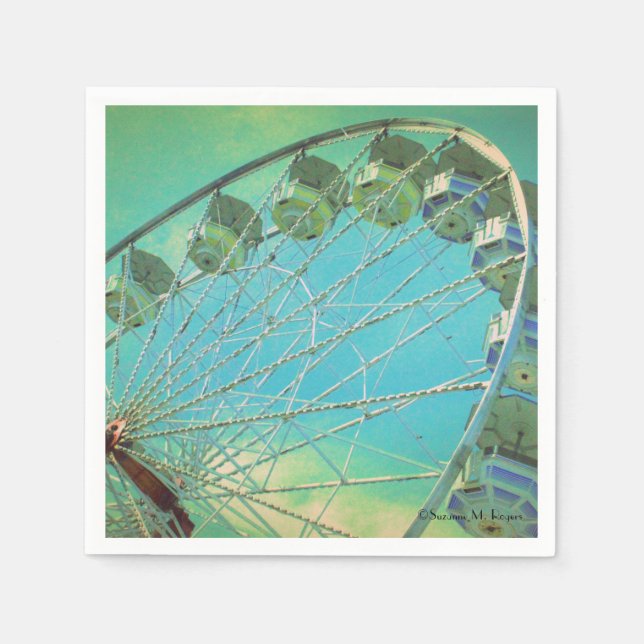 Land Fair Ferris Wheel - Pappra Party Napkins Pappersservett (Framsidan)