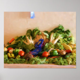 Land Fair Vegetable-pris Pastel Painting Poster