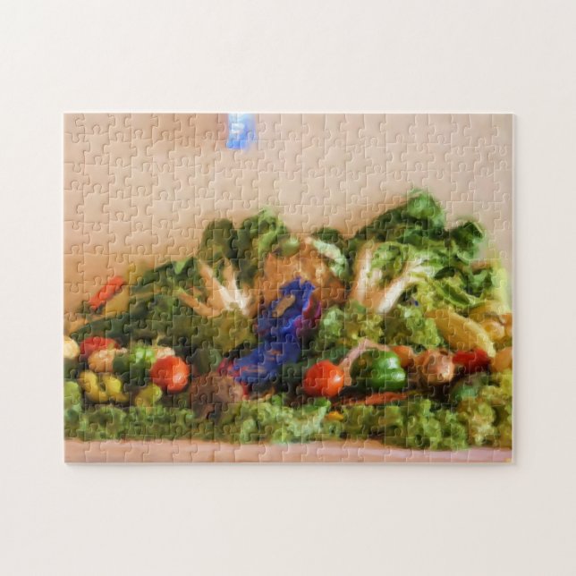 Land Fair Vegetable-pris Pastel Painting Pussel (Horisontell)