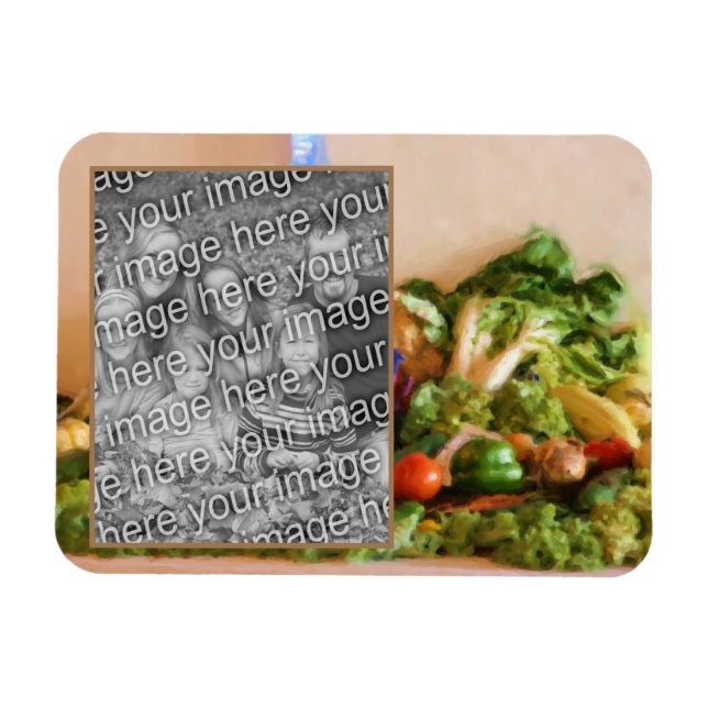 Land Fair Vegetables-målning tillför ditt foto Magnet (Horisontell)