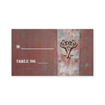 Land-färgade trävarukort i Nycklar Bröllop