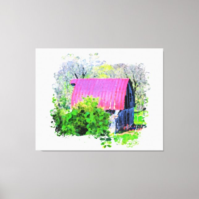 *~* Land Farm AR19 Rustic Old Barn Canvastryck (Framsida)