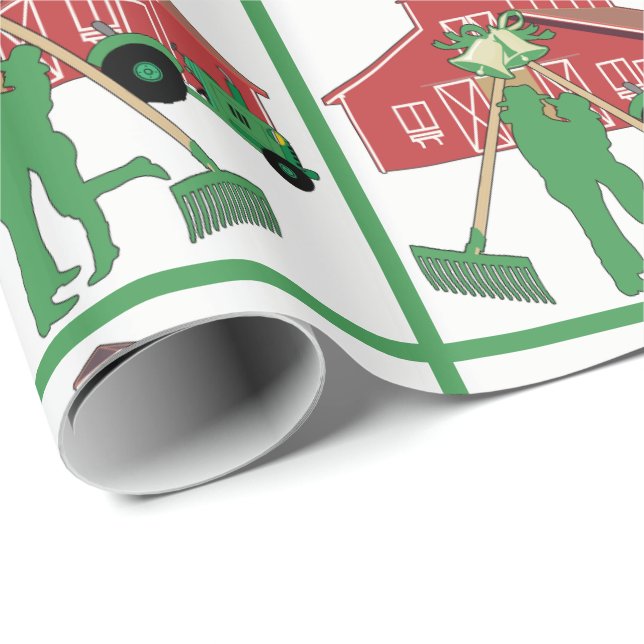 Land Farm Bröllop par med Barn Presentpapper (Rullad Hörn)