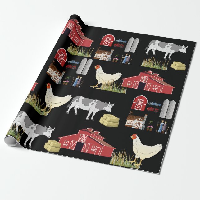 Land Farm Presentpapper (Utrullad)