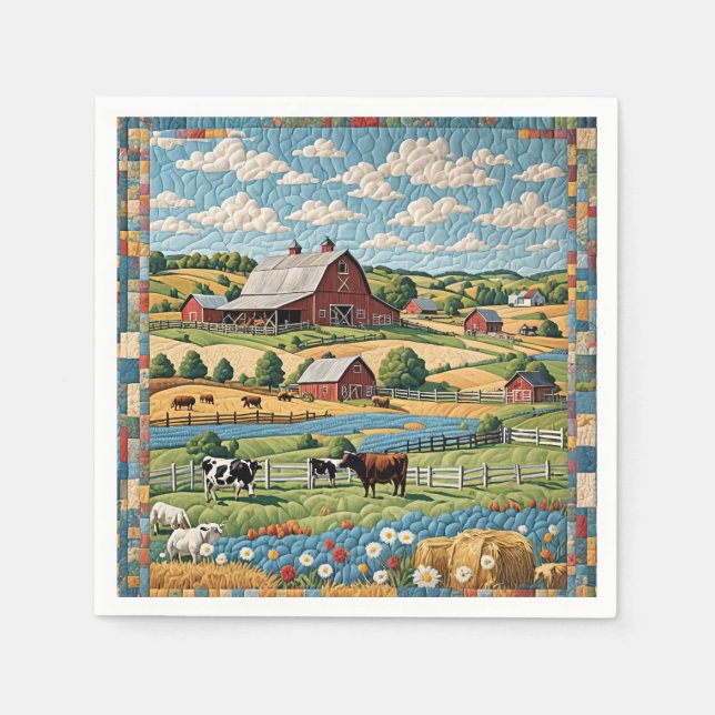 Land Farm Quilt Pappersservett (Framsidan)