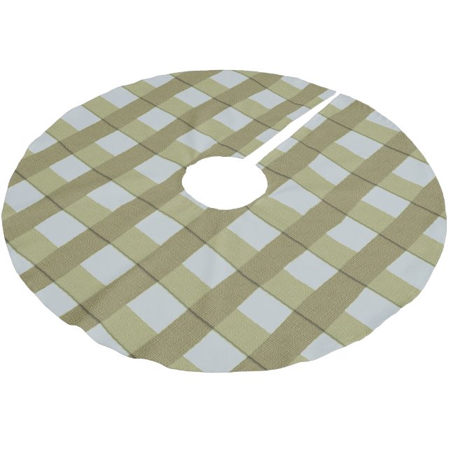 Land Faux Burlap Play-julskirt-Blue Julgransmatta Borstad Polyester (Vinklad)