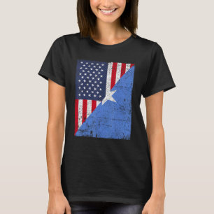 Land Flagga Design Halva USA, Somalia T Shirt