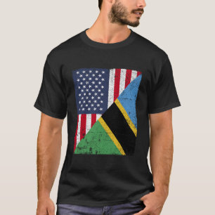 Land Flagga halv USA, halva Tanzania T Shirt