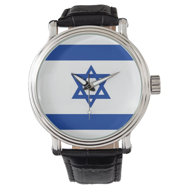 land flagga israel jew david star armbandsur (Framsida)