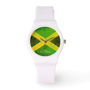 land flagga jamaica rasta namn armbandsur
