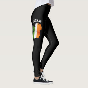 Land flagga Orange White Grönt Irland Leggings