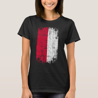 Land Flagga Souvenir Grunge Flagga Monaco T Shirt