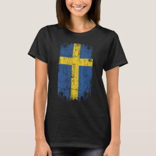 Land Flagga Souvenir Grunge Flagga Sverige T Shirt