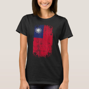 Land Flagga Souvenir Grunge Flagga Taiwan T Shirt