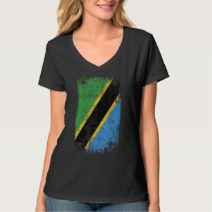 Land Flagga Souvenir Grunge Flagga Tanzania T Shirt