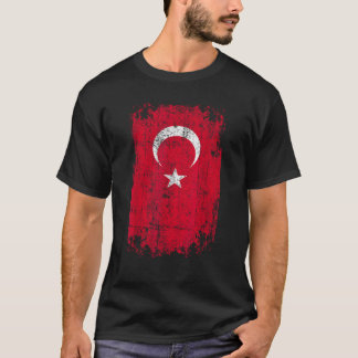 Land Flagga Souvenir Grunge Flagga Turkiet T Shirt