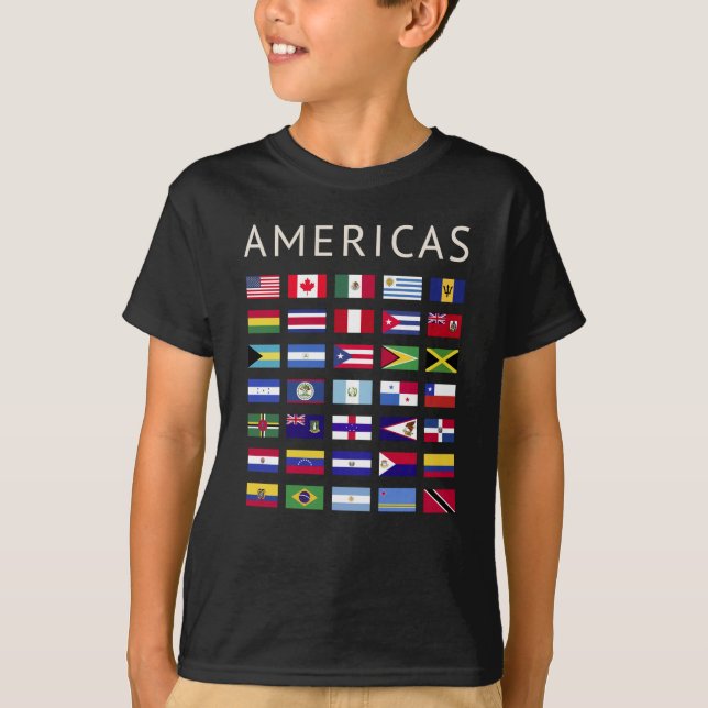 Land Flaggor Americas Flaggor Amerika T Shirt (Framsida)