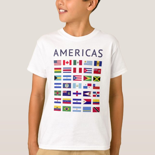 Land Flaggor Americas Flaggor Amerika T Shirt (Framsida)
