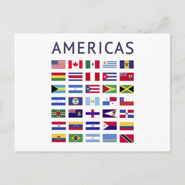 Land Flaggor Americas Flaggor Amerika Vykort (Framsida)