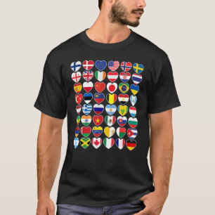 Land Flaggor Internationell, världsomspännande geo T Shirt