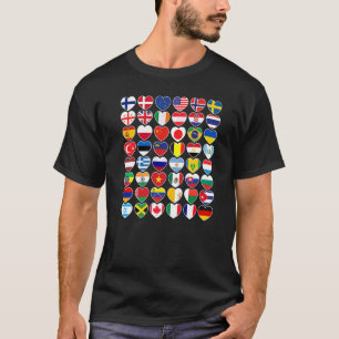 Land Flaggor Internationell, världsomspännande geo T Shirt