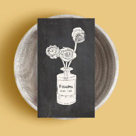 Land Flowers Blommigt Florist Chalkboard Visitkort