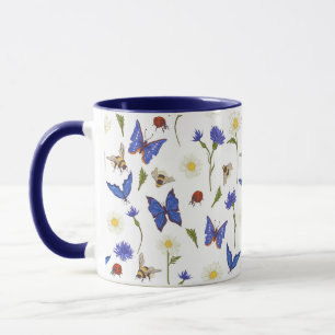 Land Flowers Butterflies och Ladybugs Mugg