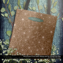 Land Flowers Hand plockade Mönster Brown Rustic