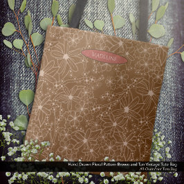 Land Flowers Hand plockade Mönster Brown Rustic Tygkasse