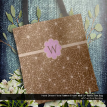 Land Flowers Hand plockade Mönster Brown Rustic