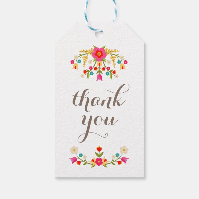 Land Flowers Tack Gift Märkres Presentetikett (Baksidan)