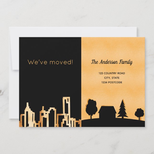 Land-flytta i guld meddelande (Framsida)