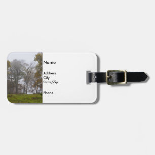 Land Foggy Fall Morgon Bagagebricka