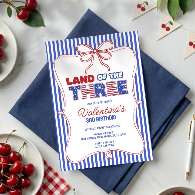 Land för de tre patriotiska amerikanska flickornas inbjudningar (Skapare uppladdad)