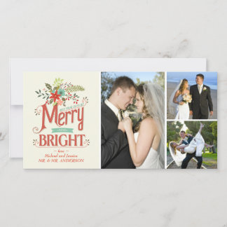 Land-fotokort för Blommigt i Merry och Bright Vint Julkort