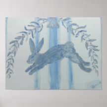 Land Fransk Bunny Rabbit Art Print Poster