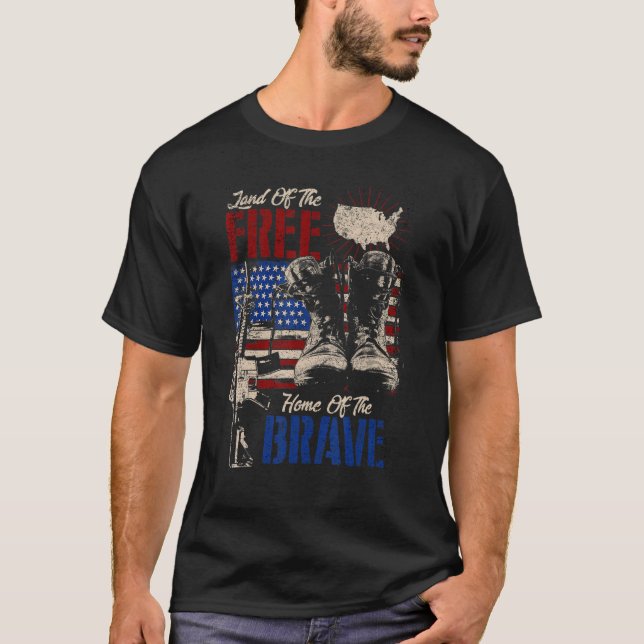 Land fritt hem för Modiga amerikanska veteranbåtar T Shirt (Framsida)