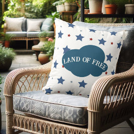 Land fritt rött och blå stjärnor Mönster Patriotic Kudde