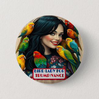 Land Gals Bird Dam för Trump/Vance Button Knapp