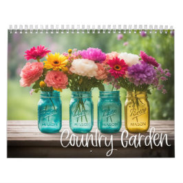 Land Garden - blommor och mason burk Kalender
