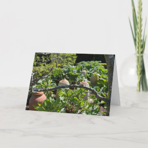 Land Garden med Rhubarb och Terracotta Pots Kort