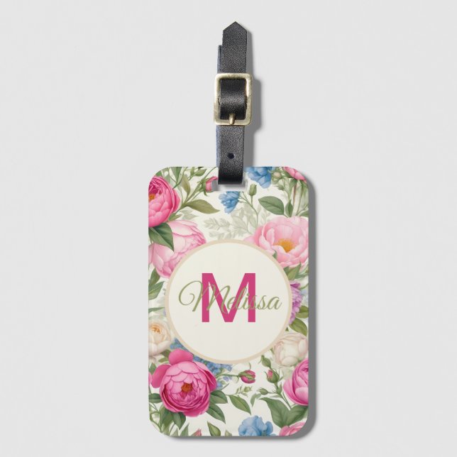 Land Garden Ro och Peonies Blommigt Bagagebricka (Framsida vertikal)