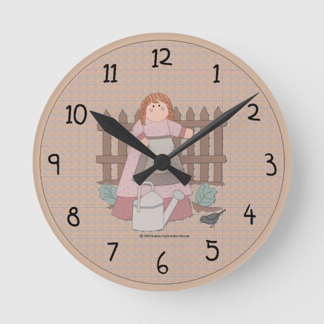 Land Garden Wall Clock Rund Klocka (Framsida)